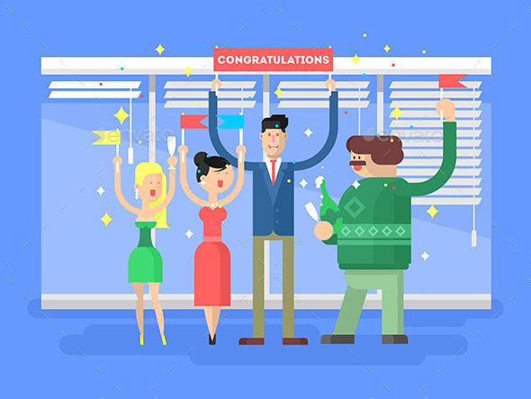 Congratulations Group People - People Characters