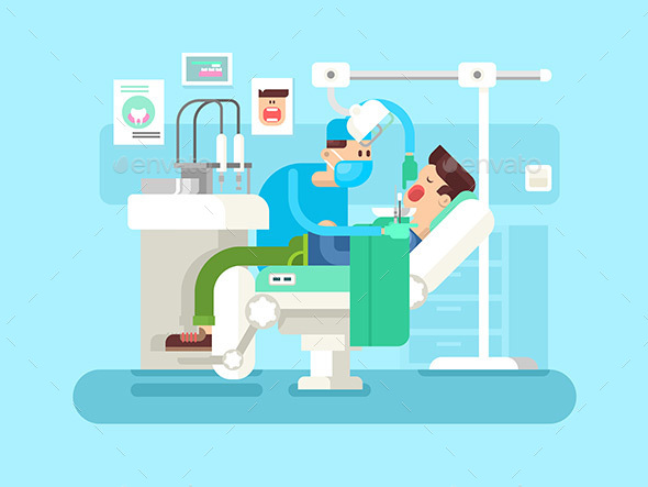 Dentist Treats a Patient - Health/Medicine Conceptual