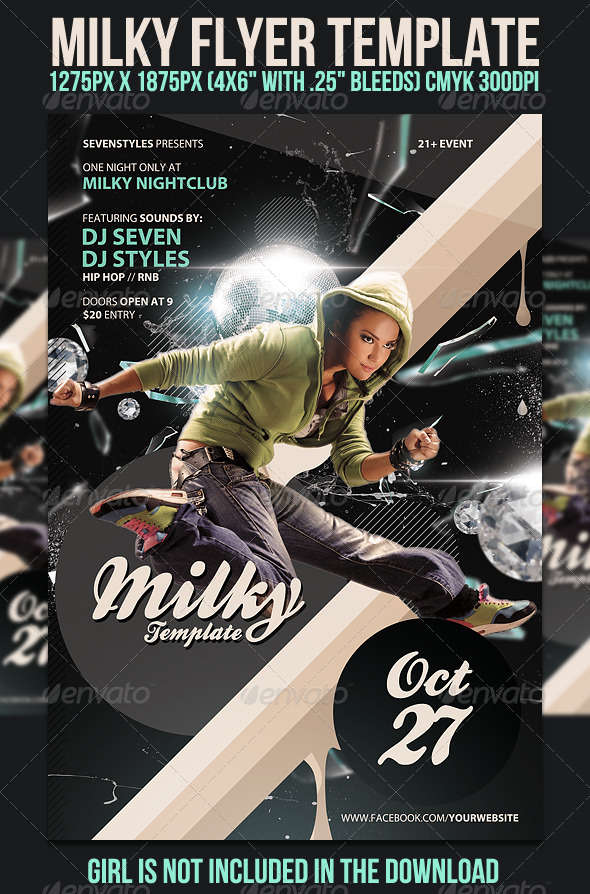 Milky Flyer Template - Clubs & Parties Events