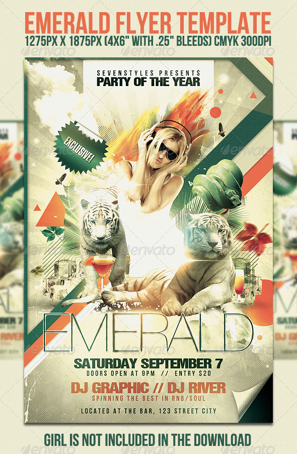 Emerald Flyer Template - Clubs & Parties Events