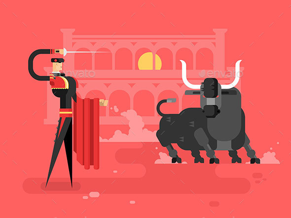 Bullfighting Charcter Man - Characters Vectors