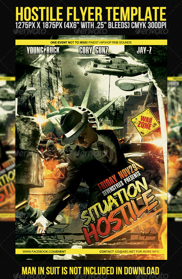 Hostile Flyer Template - Clubs & Parties Events