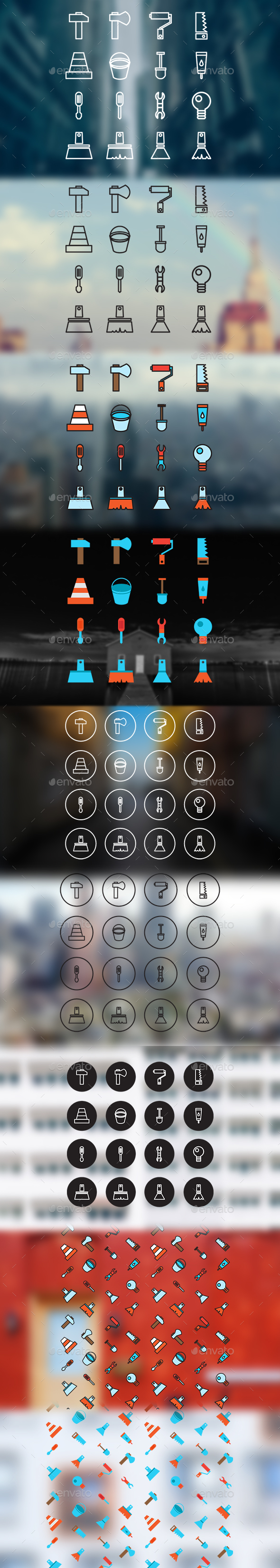 16 Building icons - Services Commercial / Shopping
