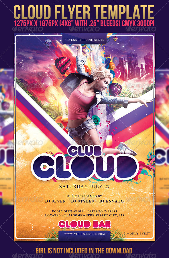 Cloud Flyer Template - Clubs & Parties Events