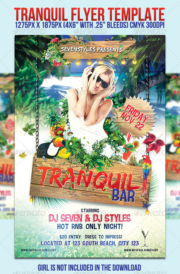 Tranquil Flyer Template - Clubs & Parties Events