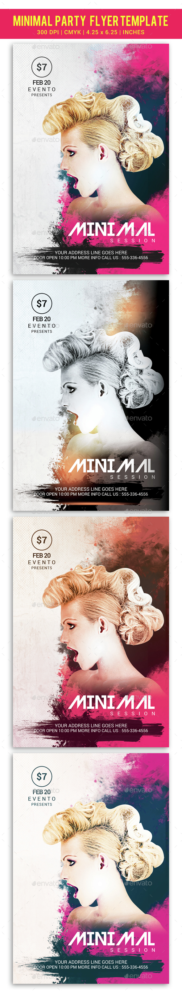 Minimal Party Flyer Template - Clubs & Parties Events