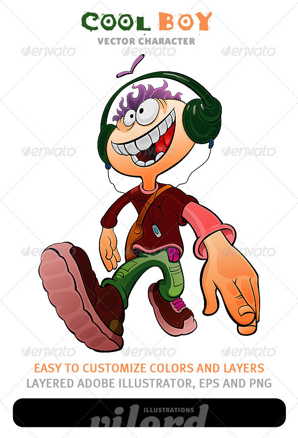 Cool Boy Mascot - People Characters