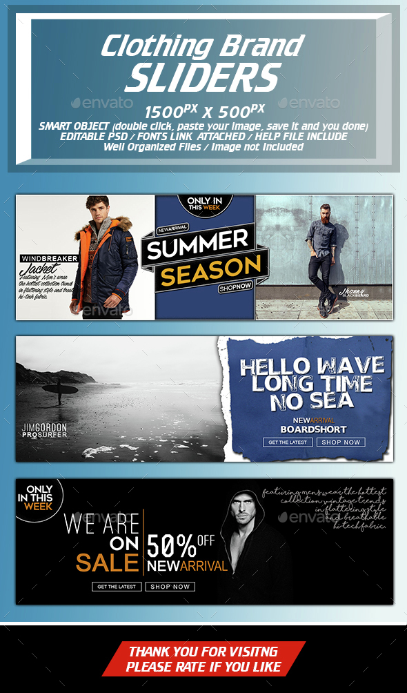 Clothing Brand Sliders - Sliders & Features Web Elements
