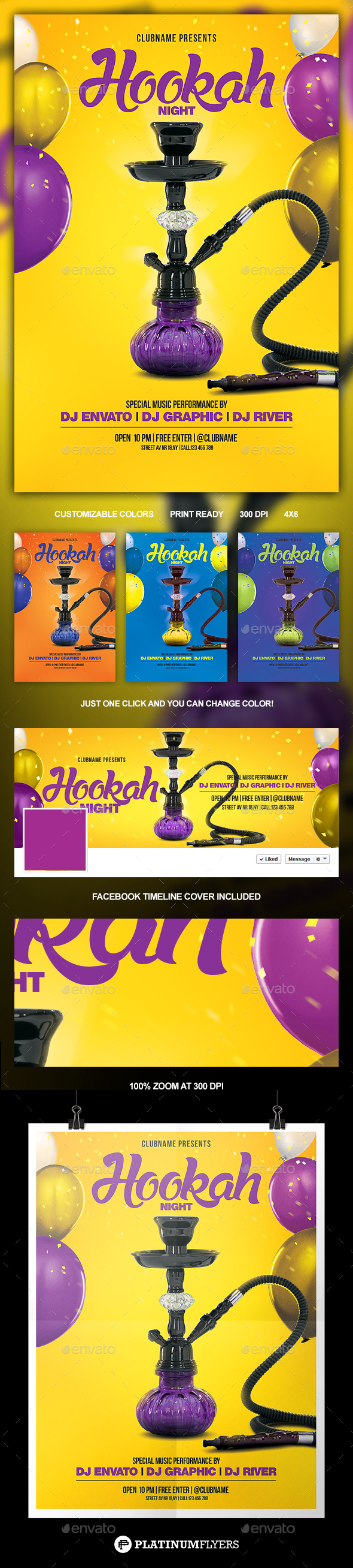Hookah Night Flyer - Print Templates