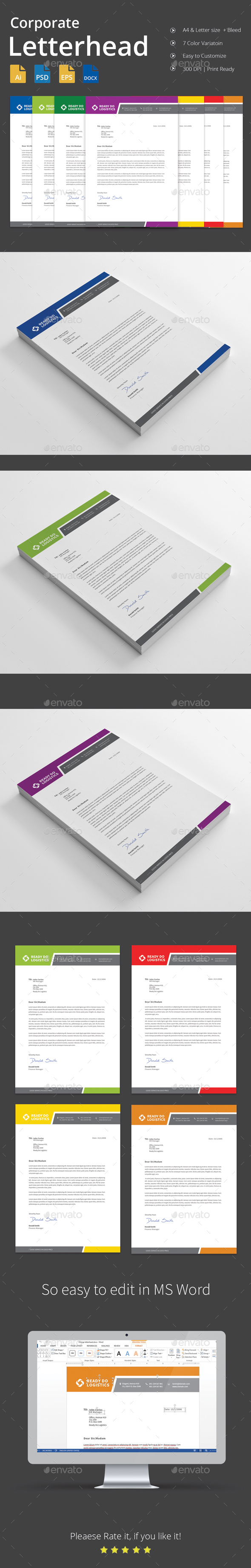 Corporate Letterhead - Stationery Print Templates