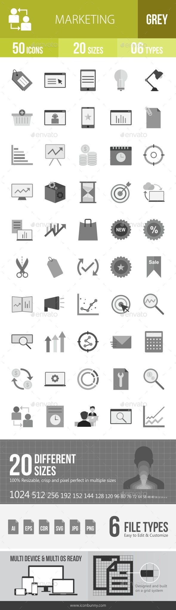 Marketing Greyscale Icons - Icons
