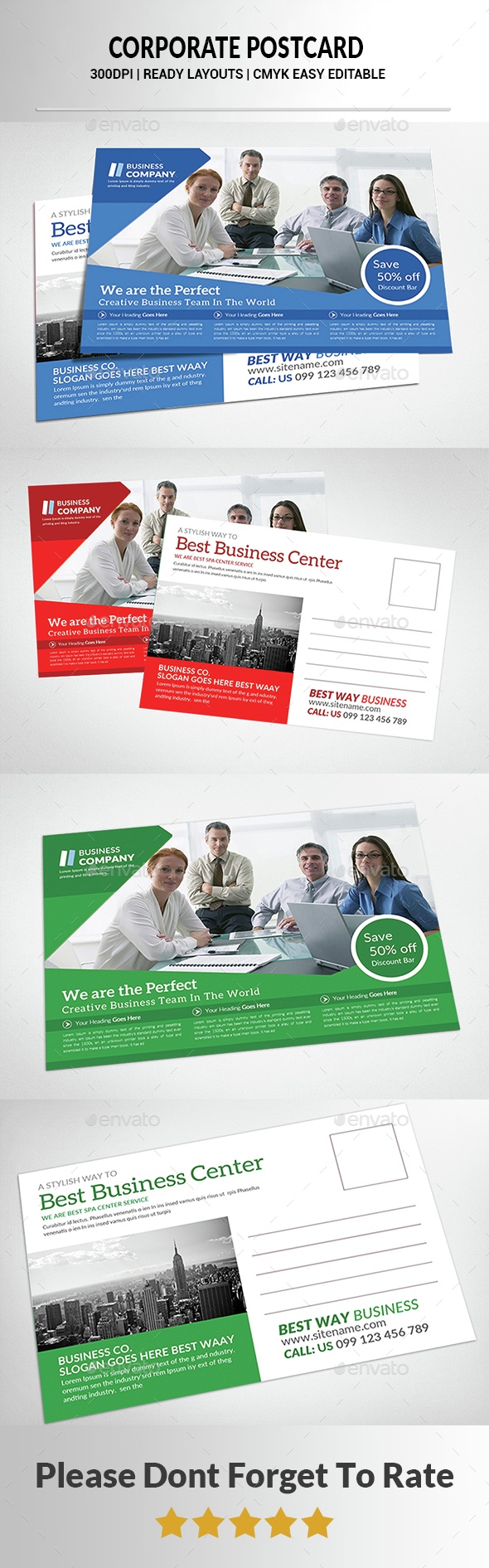 Corporate Postcard - Cards & Invites Print Templates
