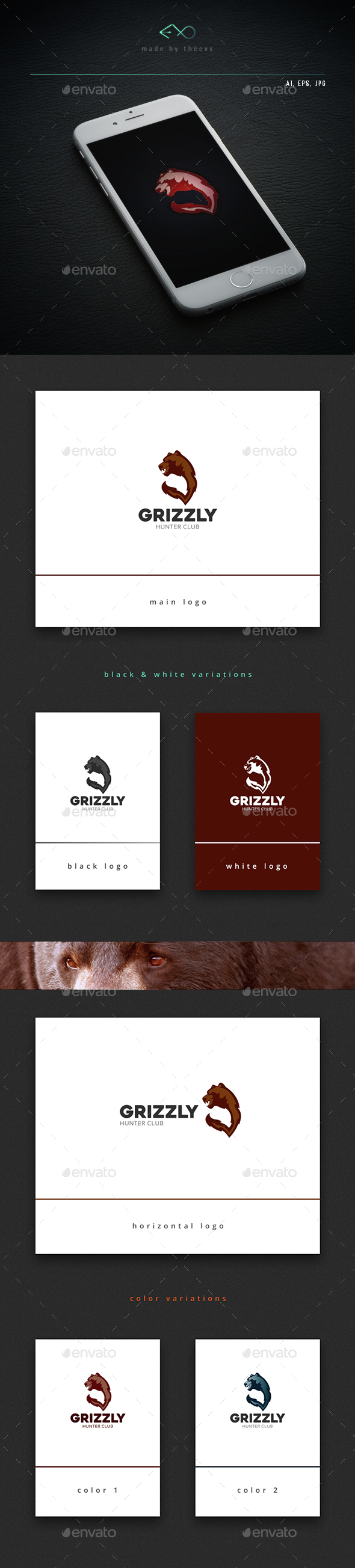 Grizzly - Animals Logo Templates