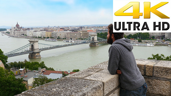 Single Man Enjoy With Budapest River View, Hungary