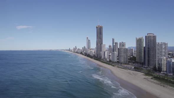 Aerial View Of Surfers Paradise Esplanade With Architectural Skylines In Gold Coast Highway, Queensl alt