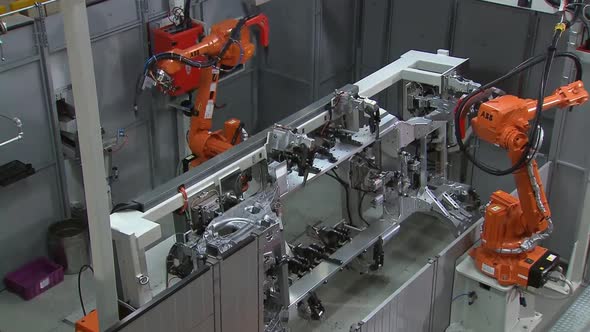 Automobile factory, robot equipment, modern automobile manufacturing, automated production line alt