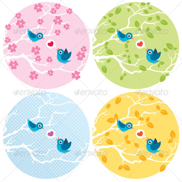 Love Birds - Decorative Symbols Decorative