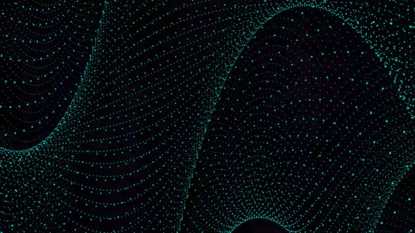 cyan color particle wave background animation. Vd 1099