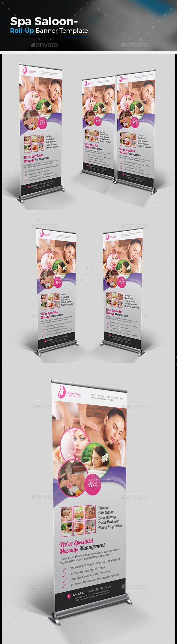 Spa Beauty Roll Up Banner - Signage Print Templates