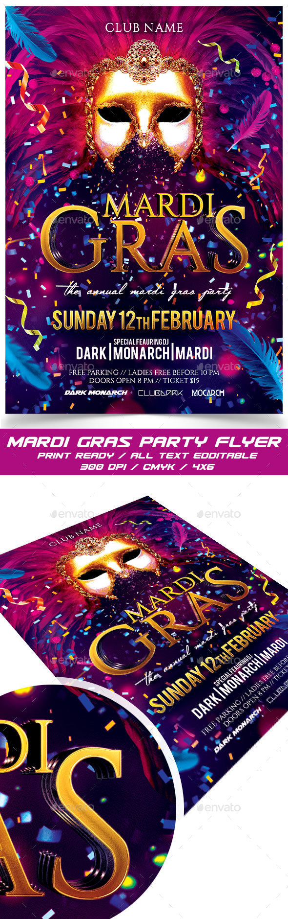 Mardi Gras Party - Events Flyers