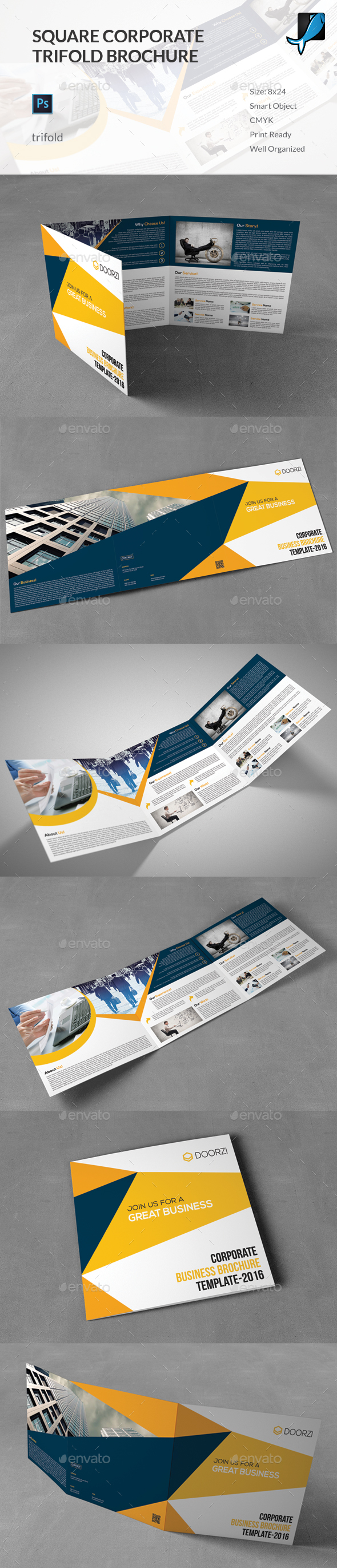 Square Corporate Trifold Brochure - Corporate Brochures