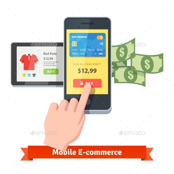 Online Shopping And Mobile Payments Concept - Commercial / Shopping Conceptual