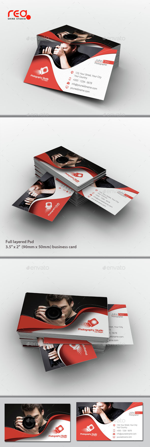Photography Studio Business Card Set - Business Cards Print Templates