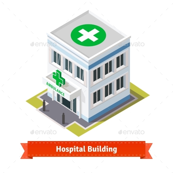 Hospital And Ambulance Building - Buildings Objects
