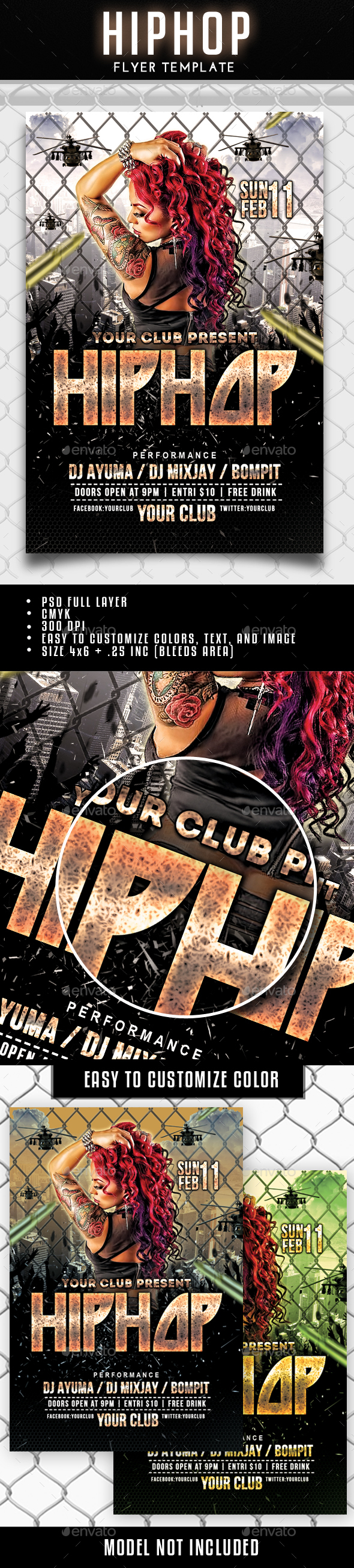Hip Hop Flyer - Clubs & Parties Events