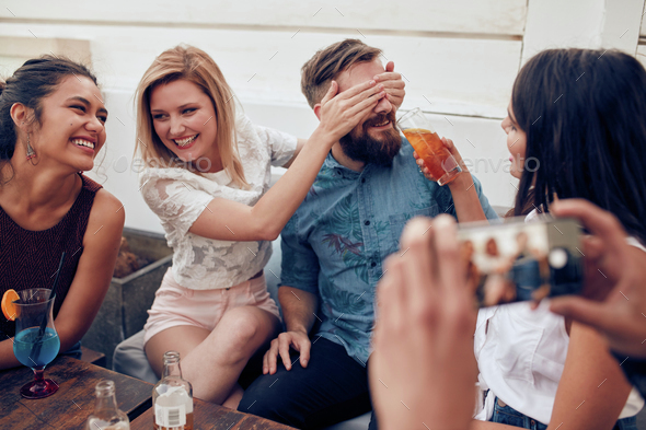 Friends having fun at party - Stock Photo - Images