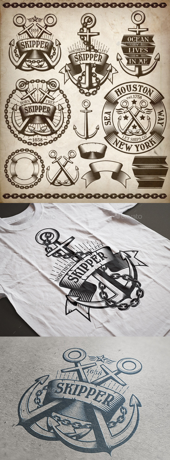 Anchor Logos Kit - Tattoos Vectors