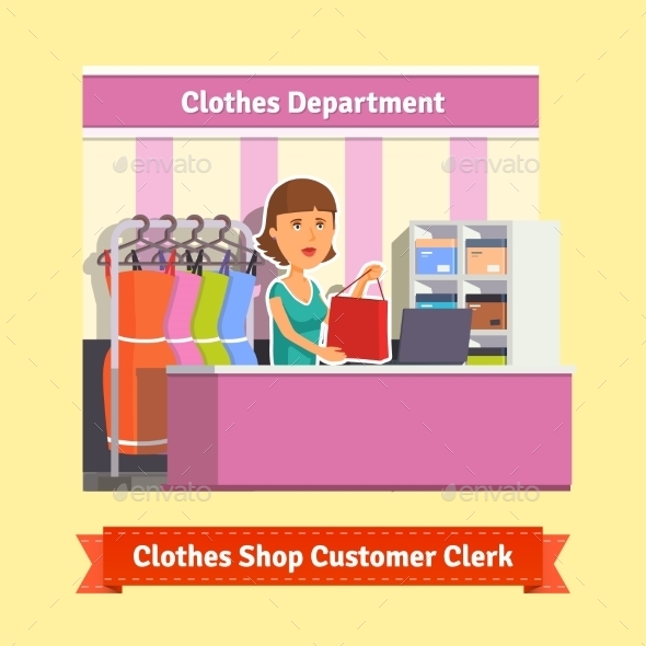 Sales Clerk Working with Customers - Retail Commercial / Shopping
