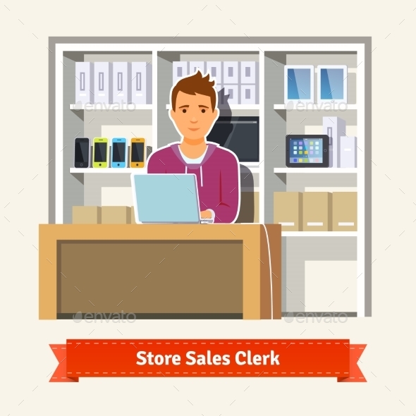 Young Boy Shop Assistant - Retail Commercial / Shopping
