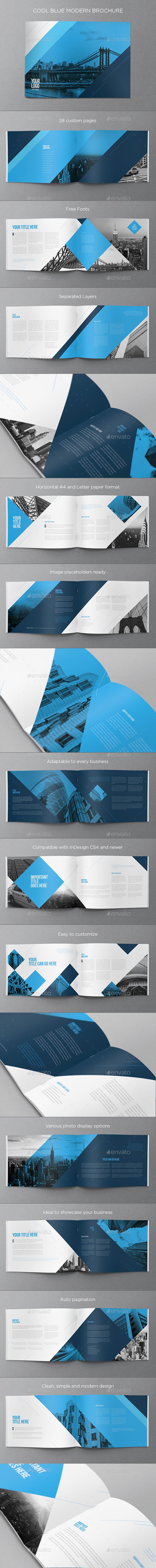 Cool Blue Modern Brochure - Brochures Print Templates
