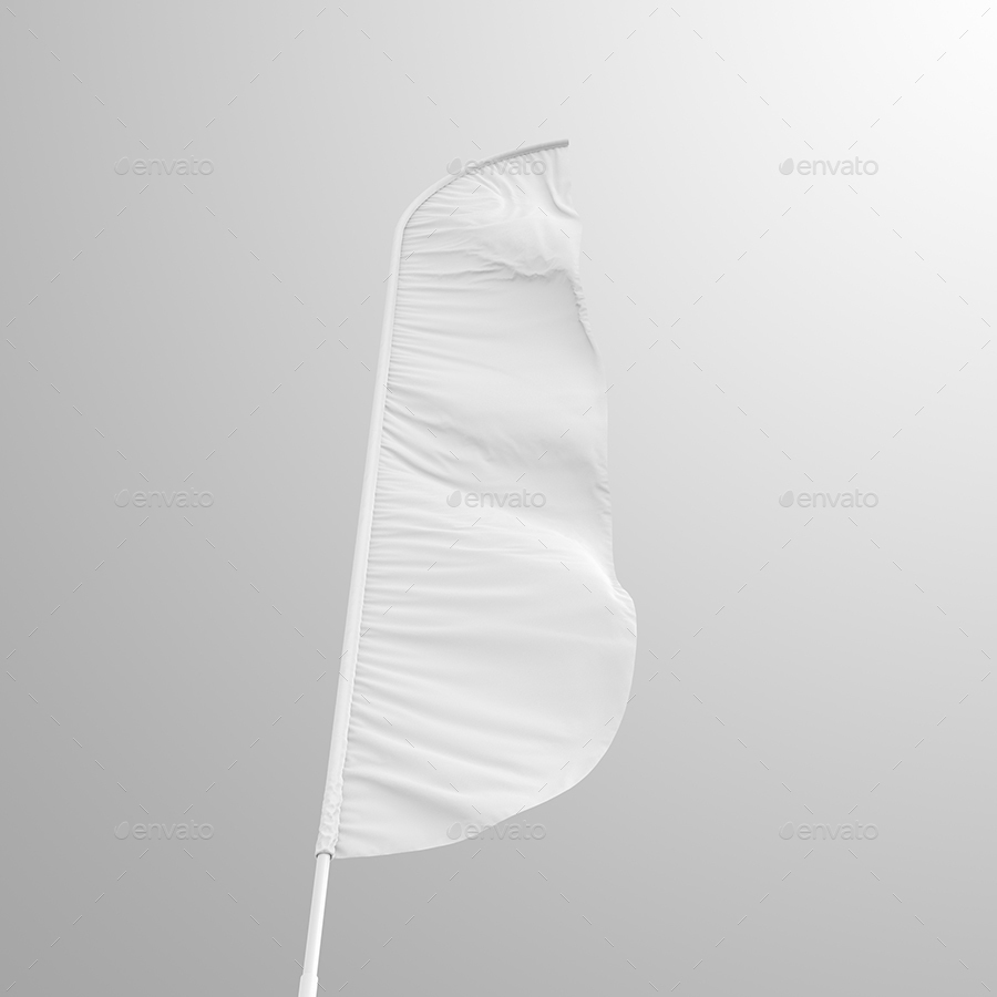 Download 3D Feather Flags / Bow / Sail Flag Mockup by sreda | GraphicRiver