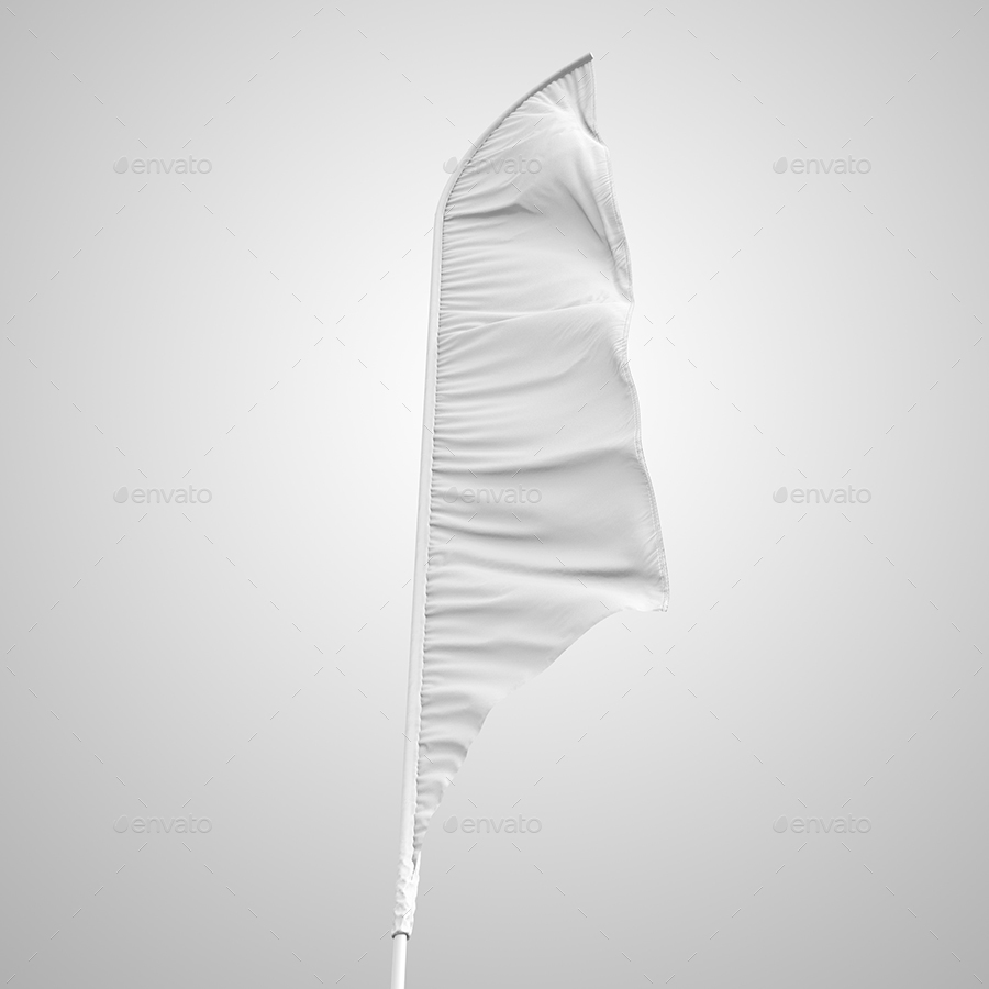 Download 3D Feather Flags / Bow / Sail Flag Mockup by sreda | GraphicRiver