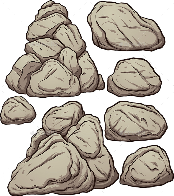 cartoon rocks by memoangeles graphicriver cartoon rocks