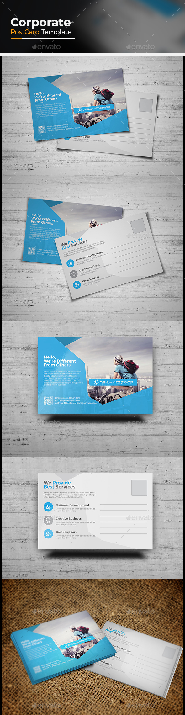 Corporate Business Postcard - Cards & Invites Print Templates