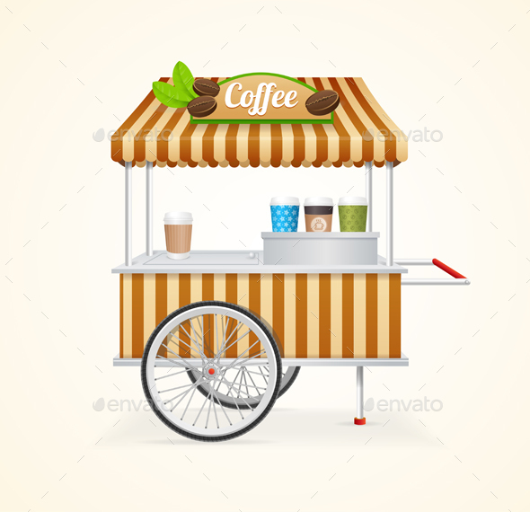 Coffee Market Cart. Vector - Conceptual Vectors
