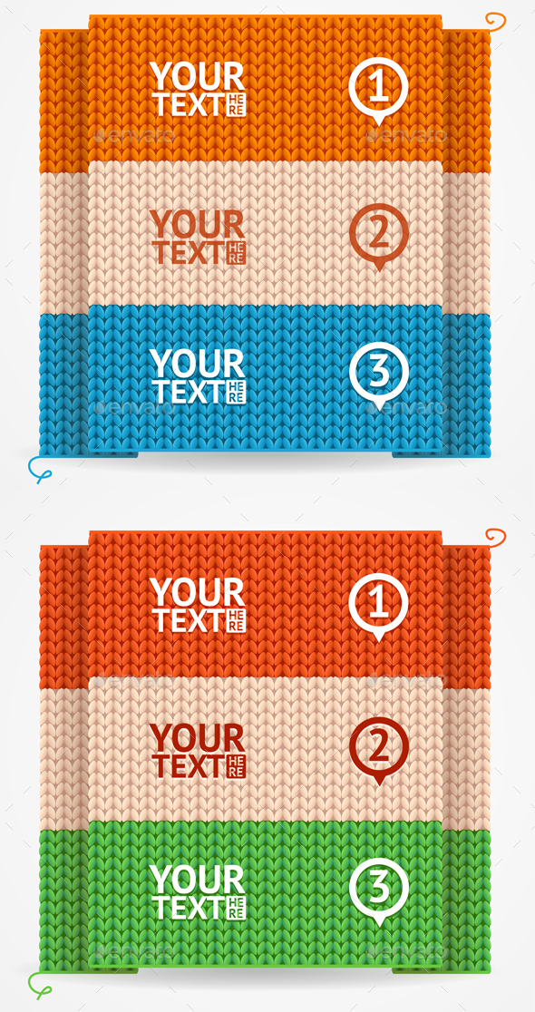 Menu or Headers Knitted Style. Vector - Business Conceptual