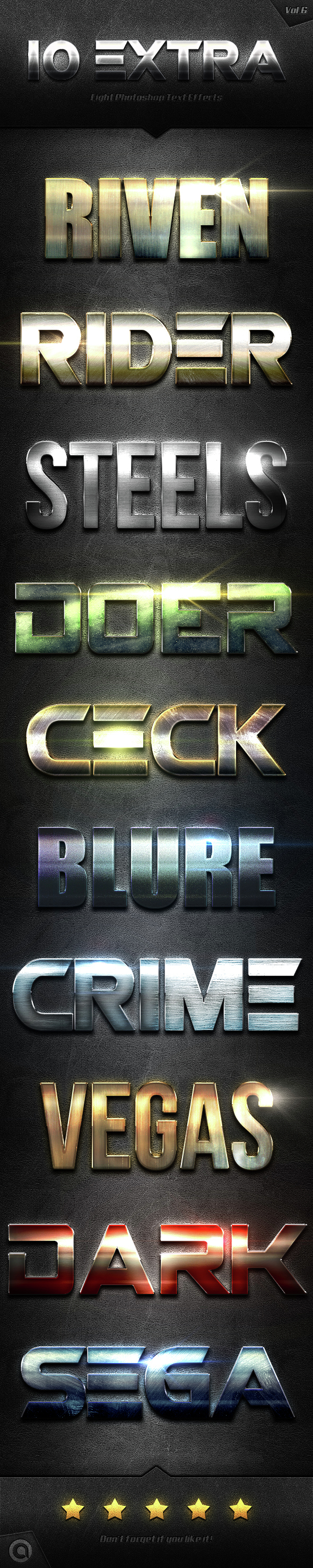 10 Extra Light Text Effects Vol.6 - Styles Photoshop