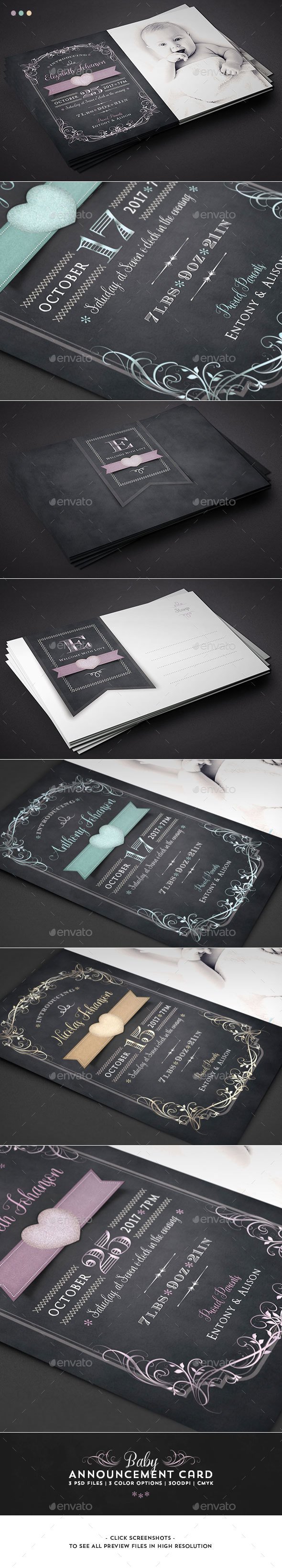 Baby Announcement Card - Vol.4 - Family Cards & Invites