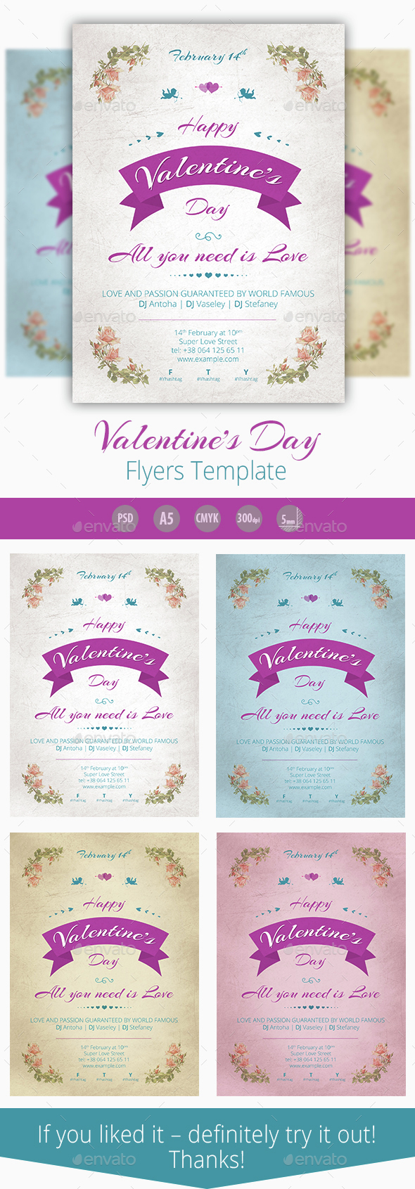 Valentines Day. FlyersTemplate - Events Flyers