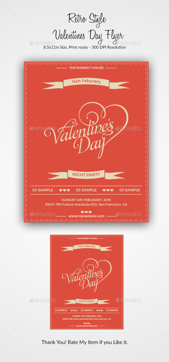 Retro Style Valentines Day Flyer - Events Flyers