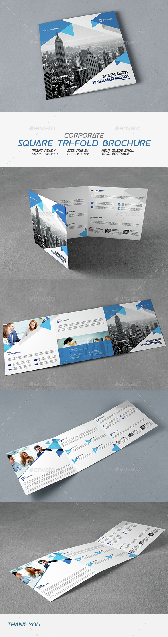 Square Corporate Tri-Fold Brochure - Corporate Brochures