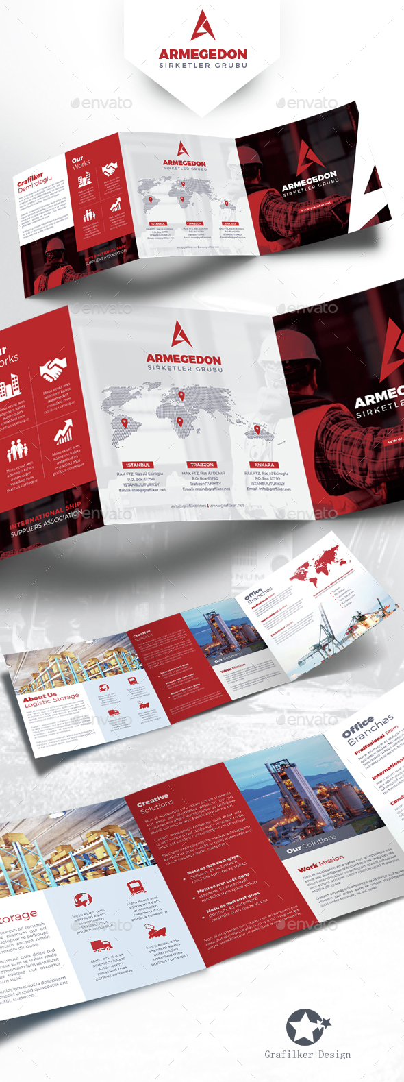 International Square Tri-Fold Brochure Templates - Corporate Brochures