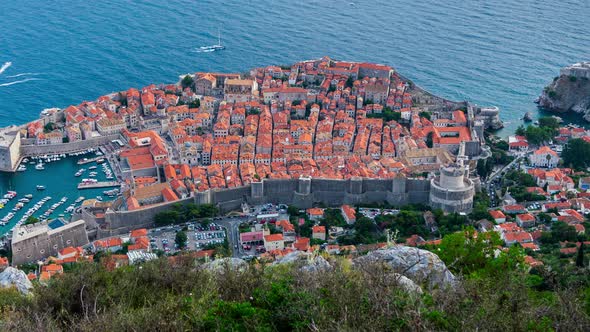 Aerial View Time Lapse of Dubrovnik Croatia alt