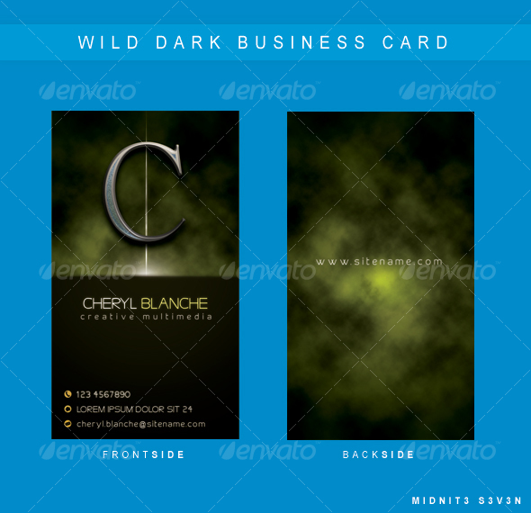 Wild Dark Business Card - Grunge Business Cards
