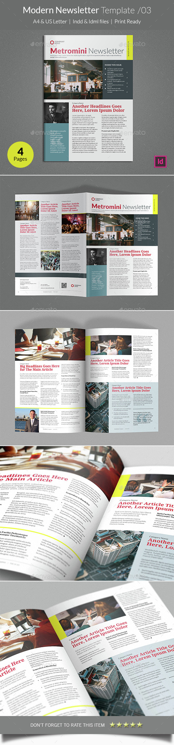 Modern Newsletter Template v03 - Newsletters Print Templates