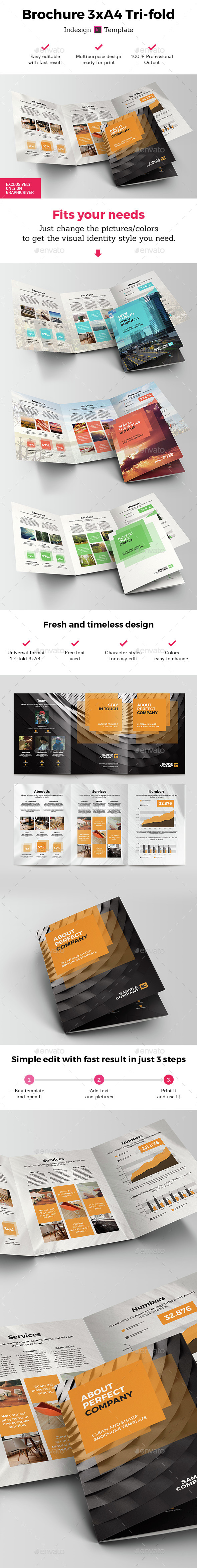 Brochure 3xA4 Tri-fold Indesign Template - Brochures Print Templates